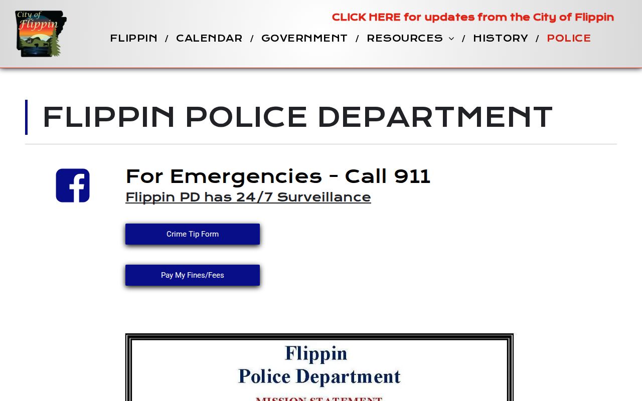 Flippin Police Department report copy instructions