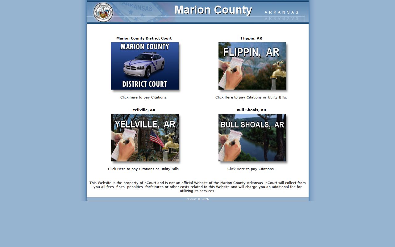 Marion County official nCourt payment page
